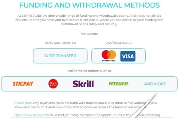 Startrader Deposits and Withdrawals